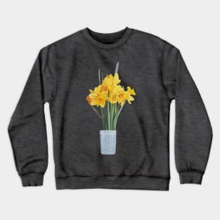 Daffodils in a Hobnail Vase Painting (no background) Crewneck Sweatshirt